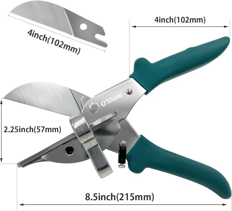 OSHINE O’Shine 22.5 Degree Miter Shears For Angular Cutting Molding Wood Crafting, Quarter Round Cutting Tool Shoe Molding Cutters, Multi Angle Miter Shear Cutter Trim Cutter Hand Tool, w/ 1pc Extra Blade - Image 5